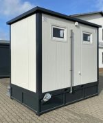 Doppelter Sanitärcontainer mit Abwassertank (weiß) – WC-Container mit integriertem Fäkalientank – Bild 4