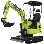 Minibagger Zipper ZI-MBG1000DS5, 7 kW Diesel, inkl. Schnellwechsler, Löffel, Schaufel 380 mm und 200 mm, 8,0 kN Reißkraft, Hydraulikanschluss für Erdbohrer/Hammer, Spurbreite 850 – 1080 mm