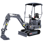 NEU Mini-Bagger AGROX OX-12 – 10 PS, 1 Zylinder KOOP Motor inkl. Schaufelpaket – 200 mm, 380 mm, 800 mm schwenkbar und Schnellwechsler