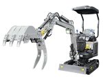 Mini-Bagger Rhinoceros KS12-9 – 14 PS, 3 Zylinder KUBOTA Motor inkl. Schaufelpaket – 380 mm, Schnellwechsler, Hydraulischen Daumen Greifer
