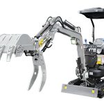 Mini-Bagger Rhinoceros KS12-9 – 14 PS, 3 Zylinder KUBOTA Motor inkl. Schaufelpaket – 380 mm, Schnellwechsler, Hydraulischen Daumen Greifer