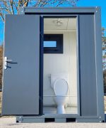 Sanitärcontainer - WC mit Waschbecken und Pissoir Anthrazit – Bild 2