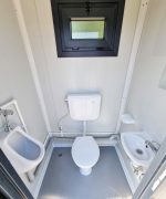 WC Sanitärcontainer mit Doppelkabine - für Mann und Frau - Anthrazit – Bild 8