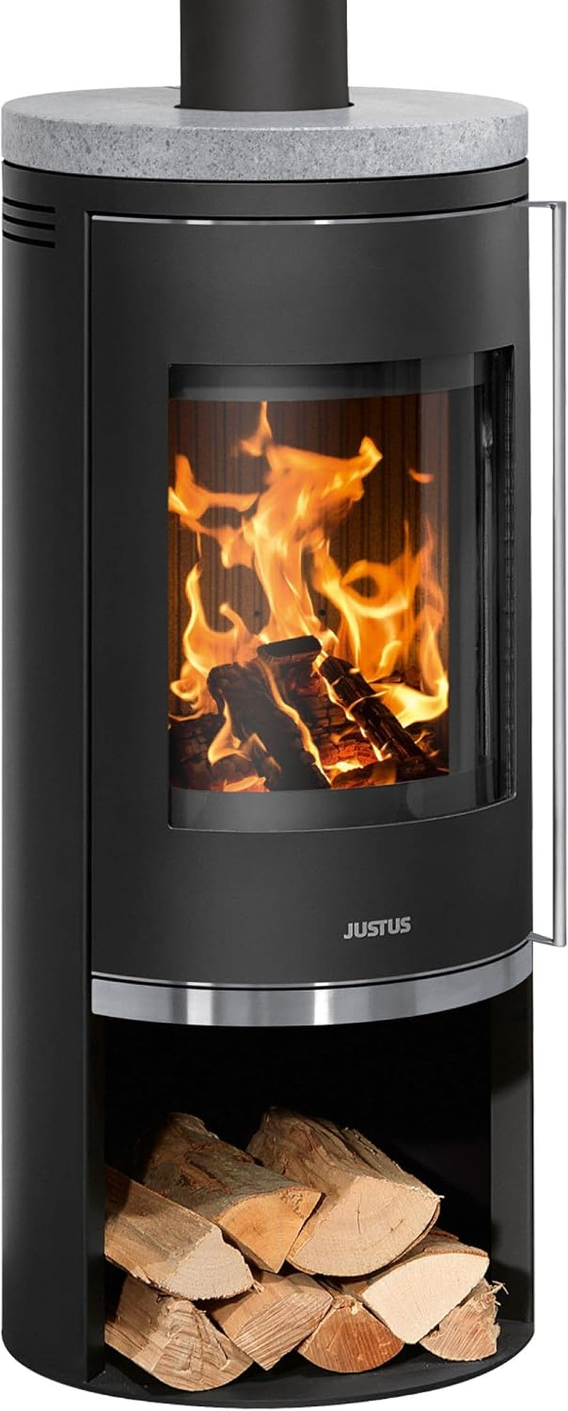 0d18a395fcd93ad13f58f5957183ac9c-1.jpg Justus Faro 2.0 Holz- & Kohleofen – 6 kW, Speckstein-Abdeckplatte, Modernes, freistehendes Design – Bild 1