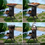 Stanbroil 3-in-1 Raketenofen – Outdoor-Campingkocher für Holz mit Grillrost und Kochplatte – Bild 6