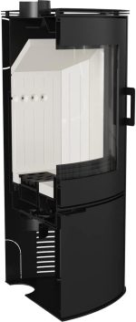 Kratki AB 2 (KOZA/AB/S/2) Kaminofen – 10 kW – Modernes ovales Design – Schwarz – Mit TERMOTEC-Speicher – Externe Luftzufuhr – Hocheffizient – Bild 6