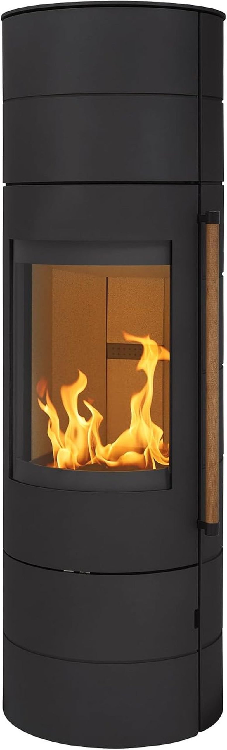 1162cfdea0fb925bc4ccd40f63f5c22e-scaled-1-1.jpg H&M Germany EVO 3.0 XL Kaminofen – 7 kW – Moderner Rundkamin in Schwarz – Panorama-Sichtfenster – Energieeffizienzklasse A – Integriertes Holzfach – Optionale Wärmespeicherung – Bild 1