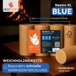 HEIZFUXX Nestro XL Blaue Weichholz-Briketts – 960 kg Palette (96 x 10 kg) – Premium-Briketts für Kamin, Heizkessel & Ofen – Hoher Heizwert & aschearm – Bild 2