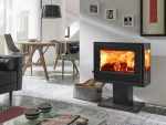 PANADERO Atlantic Trivision Ecodesign Kaminofen – 6,7 kW, Panoramablick, Schwarz – Bild 2