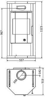 Wamsler Thyra freistehender Heizofen – Modernes Eichen-Finish, Edelstahl – Bild 3