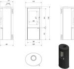 Kratki Koza AB freistehender Stahl-Kaminofen – 8 kW, Zylinder-Design, Energieeffizienzklasse A – Bild 8