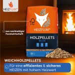 HEIZFUXX Premium Holzpellets (Blau) – 300 kg Palette (20 x 15 kg Säcke) – 6 mm Weichholz-Pellets, ENplus A1 zertifiziert, hoher Heizwert & aschearm – Bild 2