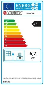 La Nordica Candy 4.0 Kaminofen – 6,2 kW – Kompakter Guss-Speicherofen – Energieeffizienzklasse A+ – 85,1 % Wirkungsgrad – Platzsparendes Design – Bild 2