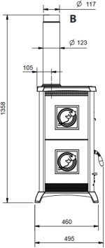 La Nordica Gemma Elegance Kaminofen – 6 kW – Kompakter Design-Kamin mit edler Majolika-Verkleidung – Bordeaux – Hocheffizient & emissionsarm – Bild 3