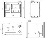 Prometey Practik Lux Holzofen – 9,5 kW – Mit Backofen (links) & Kochfeld – Beige – Autarke Heiz- & Kochlösung für Haus & Ferienhaus – Bild 7