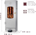 Kaiser 100 Elektro-Räucherofen – 110 cm – Hochwertige Handwerkskunst aus Edelstahl – Portabler Räucherofen mit Sichtfenster – Inklusive umfangreichem Zubehör-Set – Ideal für Fisch, Fleisch & Käse – Bild 3
