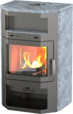 Thermia Bali Max Freistehender Kaminofen – Naturstein Grau, 8,5 kW – Bild 3