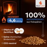 HEIZFUXX Premium Holzpellets (Blau) – 300 kg Palette (20 x 15 kg Säcke) – 6 mm Weichholz-Pellets, ENplus A1 zertifiziert, hoher Heizwert & aschearm – Bild 3