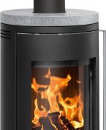Justus Faro 2.0 Holz- & Kohleofen – 6 kW, Speckstein-Abdeckplatte, Modernes, freistehendes Design – Bild 2