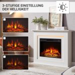 BALDERIA Finn Elektrokamin mit Kaminsims – 2000W – 3D-Flammeneffekt & 13-farbige Ambientebeleuchtung – Inkl. Fernbedienung – Bild 3