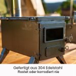 Winnerwell Nomad Medium – Kompakter Camping-Zeltofen aus hochwertigem Edelstahl – Portabler Holzofen für Zelte, Teepees & Yurten – Inklusive 7 kW Heizleistung & Kochfunktion – Bild 7