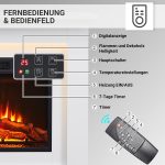 BALDERIA Finn Elektrokamin mit Kaminsims – 2000W – 3D-Flammeneffekt & 13-farbige Ambientebeleuchtung – Inkl. Fernbedienung – Bild 4