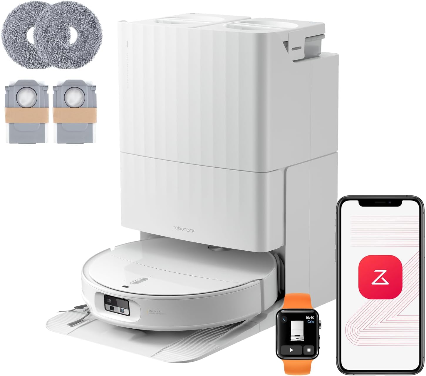 61XOF5fMUGL._AC_SL1500.jpg Roborock Qrevo Edge 2 und Qrevo Edge S5A Serie Saug- und Wischroboter mit HyperForce-Saugkraft, FlexiArm-Technologie und intelligenter Reinigungsstation – Bild 1