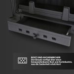 KRATKI Simple Box Kamin – 8 kW – Moderner Eck-Kaminbausatz – Weißes Stahldesign – 2-seitige Panoramascheibe – Energieeffizienzklasse A – Schnelle Montage – Bild 5