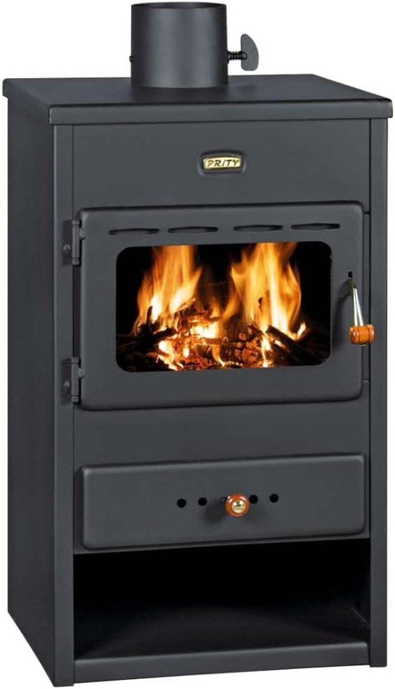 70fbd8b3b4a6c86c08f46aaa8b1064ee-1.jpg Prity K1 Kaminofen – 9,5 kW – Kompakter, freistehender Holzofen – Mit Gussplatte & Holzfach – Graphitschwarz – Effiziente Heizlösung – Bild 1