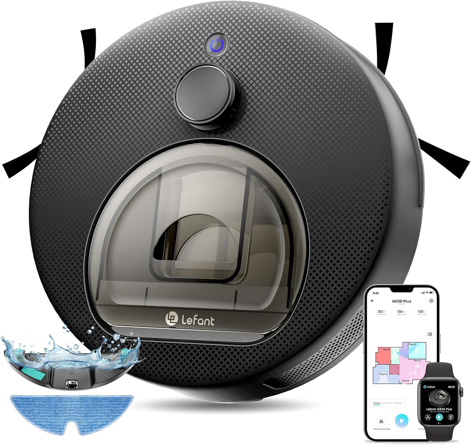 717W7_A6dSL._AC_SL1500.jpg Lefant M330 Serie Saug- und Wischroboter mit dToF LiDAR-Navigation, 5.000 Pa Saugkraft und intelligenter Hinderniserkennung – Bild 1
