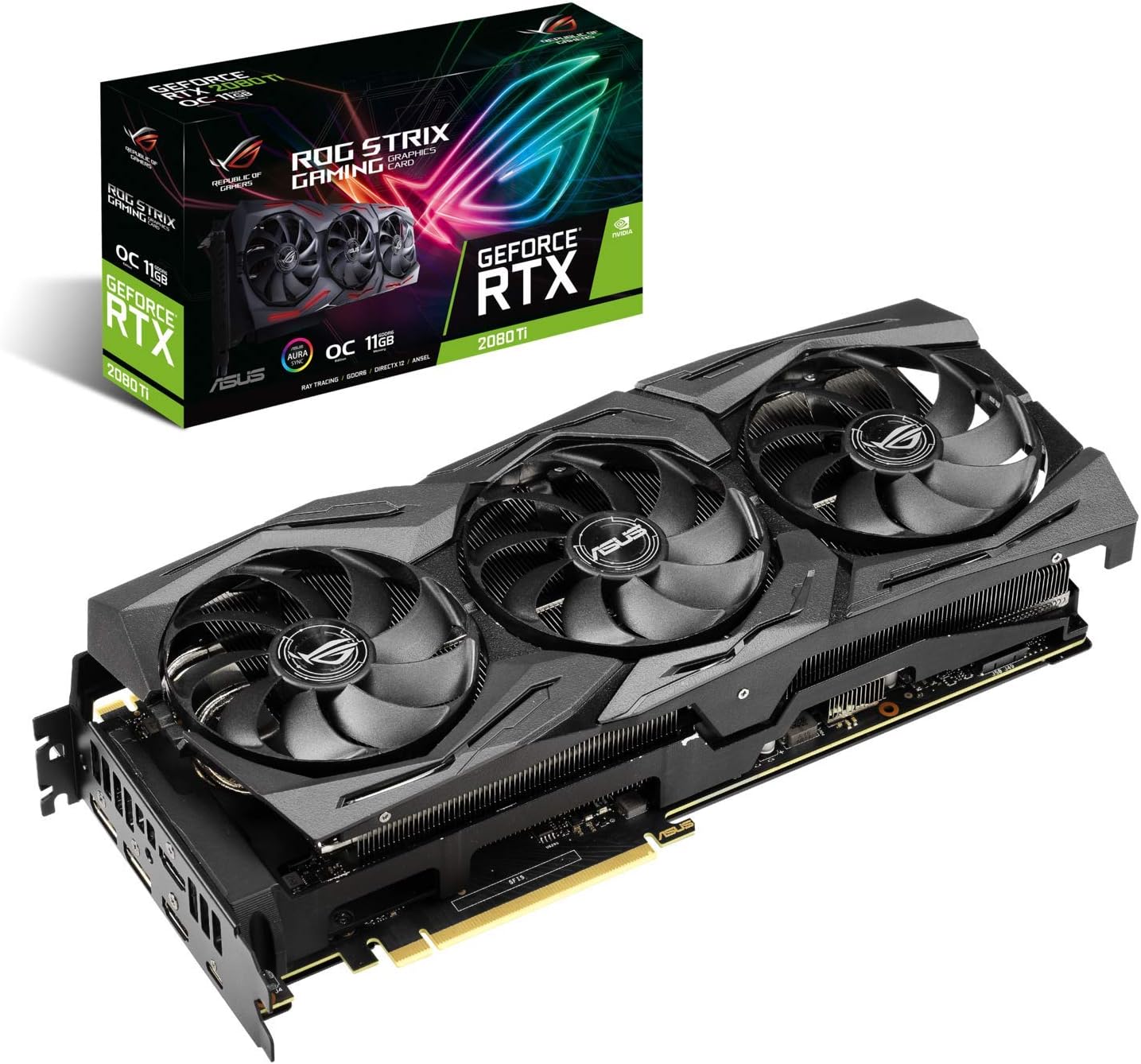 71FQlR_4FnL._AC_SL1500.jpg ASUS ROG Strix GeForce RTX 2080 Ti OC Edition 11GB GDDR6 Grafikkarte 90YV0CC0-M0NM00 (ROG Strix Edition) – Bild 1