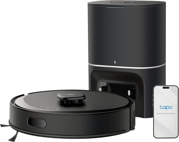 Tapo RV30 Max Plus Saug- und Wischroboter mit automatischer Absaugstation, 5.300 Pa Saugkraft und LiDAR+IMU-Dual-Navigation
