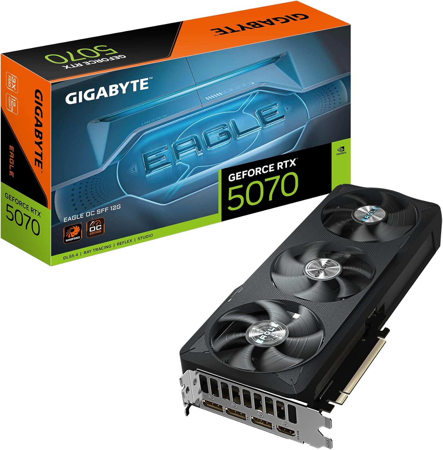 71Z23QPbk0L._AC_SL1500.jpg Gigabyte GeForce RTX 5070 Eagle OC SFF 12G | GV-N5070EAGLE OC-12GD | 12GB GDDR7 | PCIe 5.0 | SFF-Ready – Bild 1