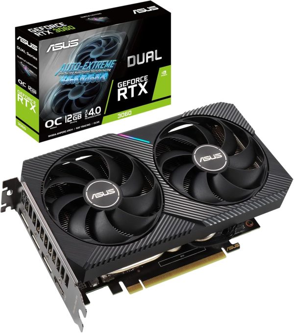 ASUS Dual GeForce RTX 3060 OC Edition 12GB | DUAL-RTX3060-O12G-V2 | 12GB GDDR6 | Ampere | 2-Slot