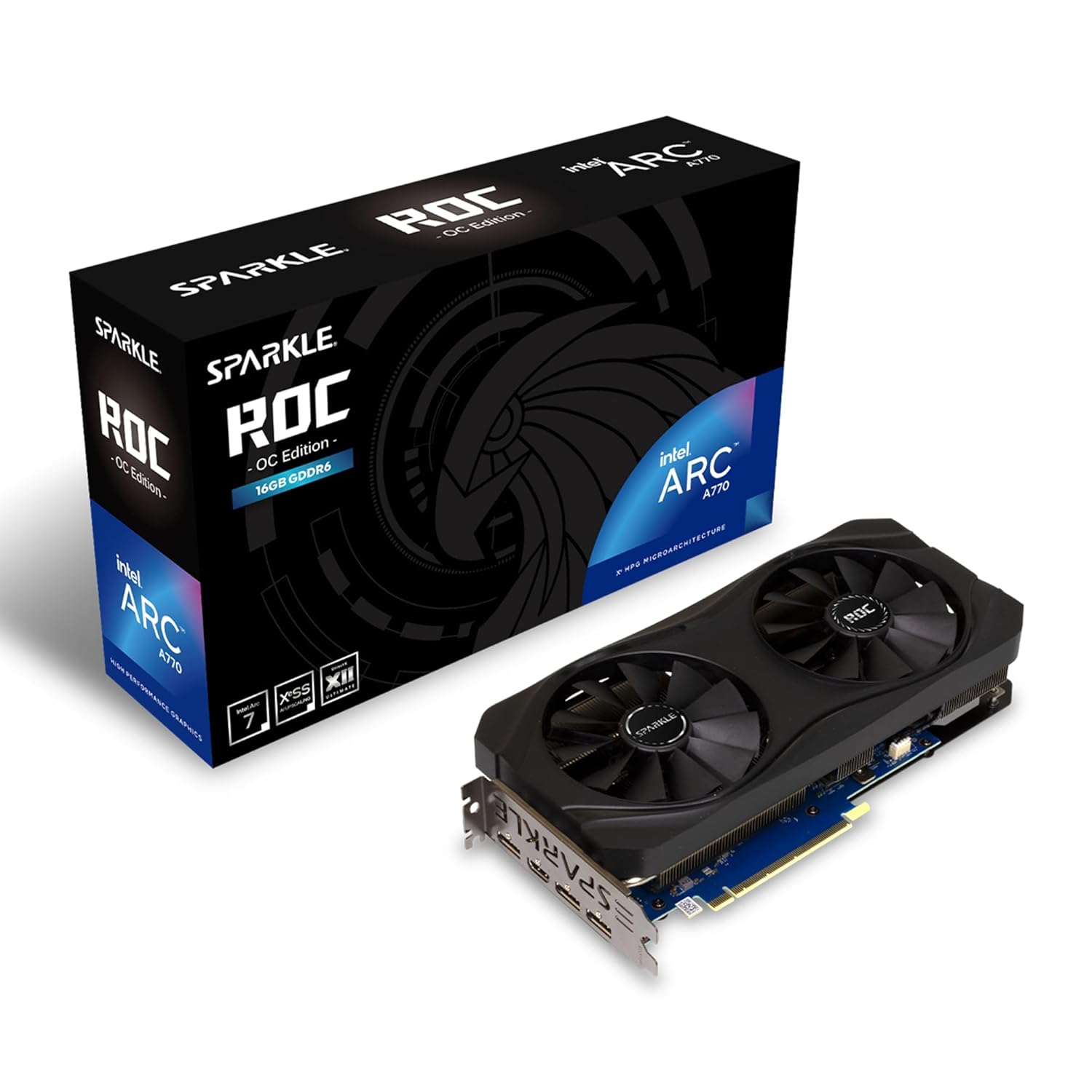 71i24iuoCxL._SL1500.jpg SPARKLE Intel Arc A770 ROC OC Edition 16GB | SA770R-16GOC | GDDR6 | Xe HPG | 1440p Gaming – Bild 1