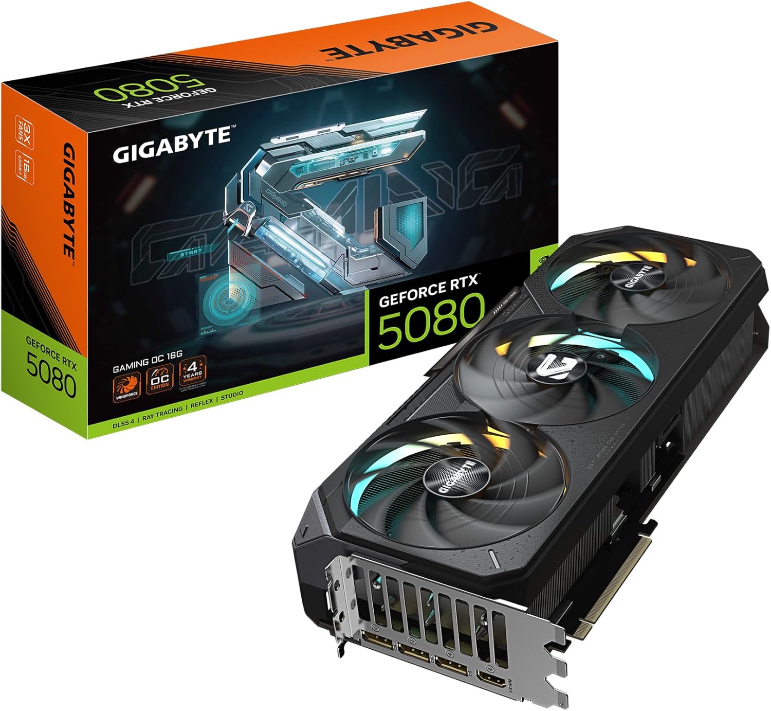 71lZess7M8L._AC_SL1500.jpg GIGABYTE GeForce RTX 5080 Gaming OC 16G | GV-N5080GAMING OC-16GD | 16GB GDDR7 | RTX 50 Series | Windforce – Bild 1