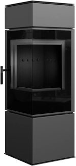 KRATKI Thor Kaminofen – 8 kW – Moderner Design-Kamin mit Eck-Panoramasicht – Energieeffizienzklasse A+ – Acumotte-Speichertechnik – Ideal für Eck-Installationen