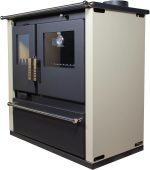 Nana IF Verso CS Plus Küchenherd – 7,7 kW – Multifunktionaler Holzofen mit Backfach & Kochfläche – Energieeffizienzklasse A+ – Elfenbeinfarbenes Design – Umweltfreundlich