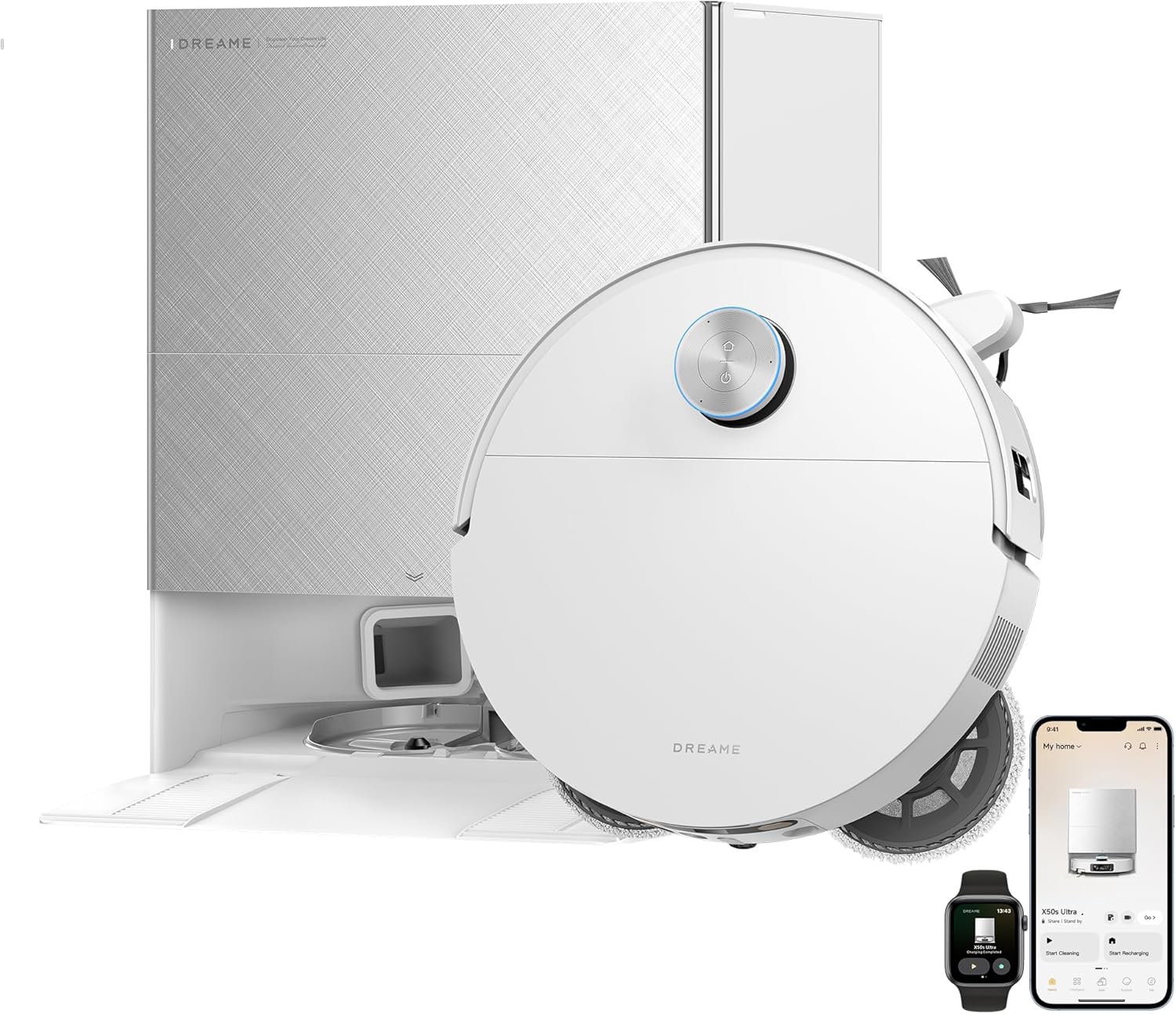 81HHy-iuE4L._AC_SL1500.jpg Dreame X50 und X60 Serie Saug- und Wischroboter mit HyperForce-Saugkraft, FlexiArm-Technologie und intelligenter Reinigungsstation – Bild 1