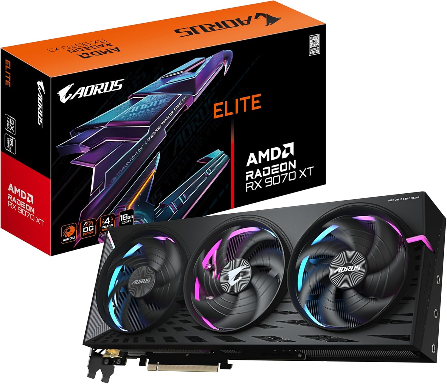81bgETEENbL._AC_SL1500.jpg Gigabyte AORUS Radeon RX 9070 XT Elite 16G | GV-R9070XTAORUS E-16GD | 16GB GDDR6 | PCIe 5.0 | WINDFORCE – Bild 1
