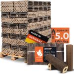 Paligo Heizfuxx Pinikay Wood Briquettes, Hardwood, Octagon, Chimney, Oven, Firewood, Heating Briquettes 10kg x 96 Packages 960kg / 1 palette