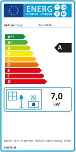 H&M Germany EVO 3.0 XL Kaminofen – 7 kW – Moderner Rundkamin in Schwarz – Panorama-Sichtfenster – Energieeffizienzklasse A – Integriertes Holzfach – Optionale Wärmespeicherung – Bild 7