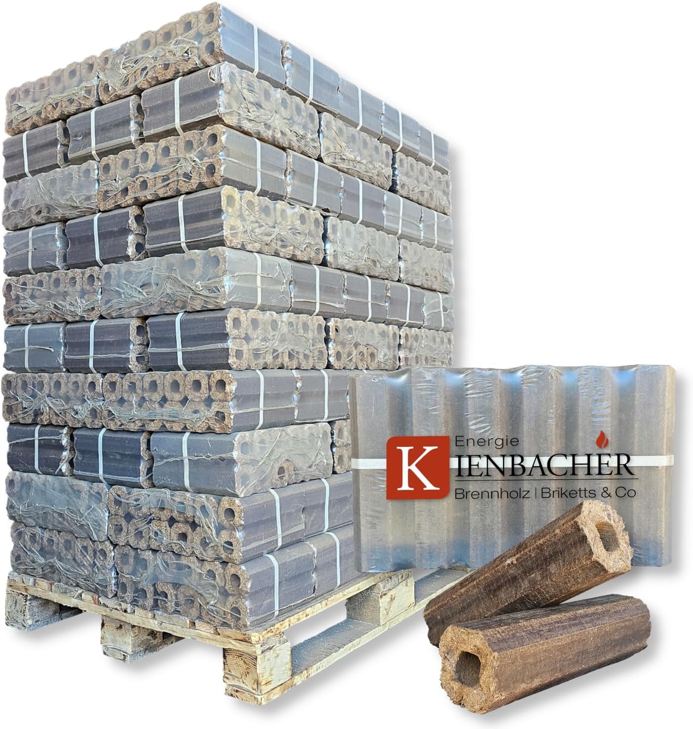8a7e9dbc26b9743f79b31c322bbce4a4-1.jpg PiniKay 400 kg Palette (40 x 10 kg) – Premium Hartholz-Briketts aus reiner Buche/Eiche – Perfekt für Kamin, Ofen & Heizung – Hoher Heizwert & lange Glutdauer – Bild 1