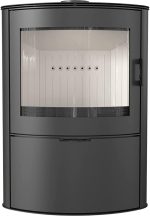 Kratki AB 2 (KOZA/AB/S/2) Kaminofen – 10 kW – Modernes ovales Design – Schwarz – Mit TERMOTEC-Speicher – Externe Luftzufuhr – Hocheffizient – Bild 2
