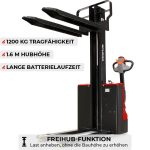 SCHORR Elektro Hochhubwagen 1200KG Monomast Freihub (1,6m Hubhöhe) – Bild 3