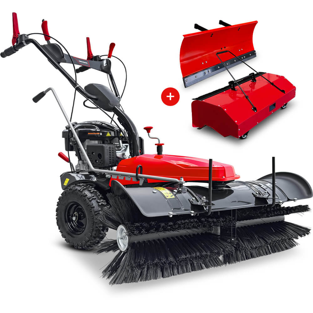 IMG_7863_Zubehoer.jpg SCHORR RR1000KB Motorbesen inkl. Schneeschild und Auffangbehälter Kehrmaschine Benzin – Bild 1
