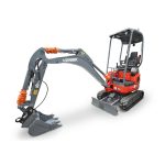 Minibagger "Titan 16", 1700 kg Gesamtgewicht, 11,8 kW, Teleskop-Fahrwerk – Bild 2