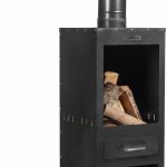 BENE ON FIRE „Delaware“ Outdoor-Kamin – 150 cm Gartenofen – Moderner Terrassenkamin aus pulverbeschichtetem Stahl – Mit integriertem Holzfach – Stilvolles Design für Terrasse & Garten