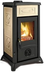 La Nordica Gemma Elegance Kaminofen – 6 kW, weiße Majolika-Keramik, hohe Effizienz – Bild 3