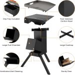 Stanbroil 3-in-1 Raketenofen – Outdoor-Campingkocher für Holz mit Grillrost und Kochplatte – Bild 4